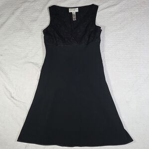 Evan Picone Black Sleeveless Lace Dress